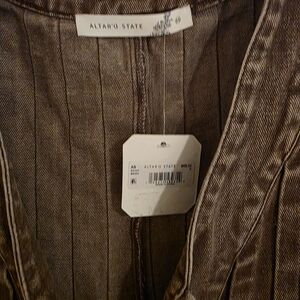 ALTAR'D STATE Metallic Bronze V-Neck Romper